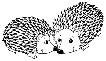 2 porcupines coloring page