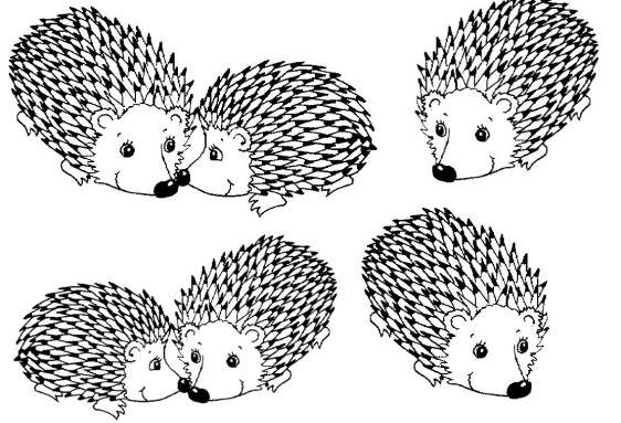 six porcupines coloring page